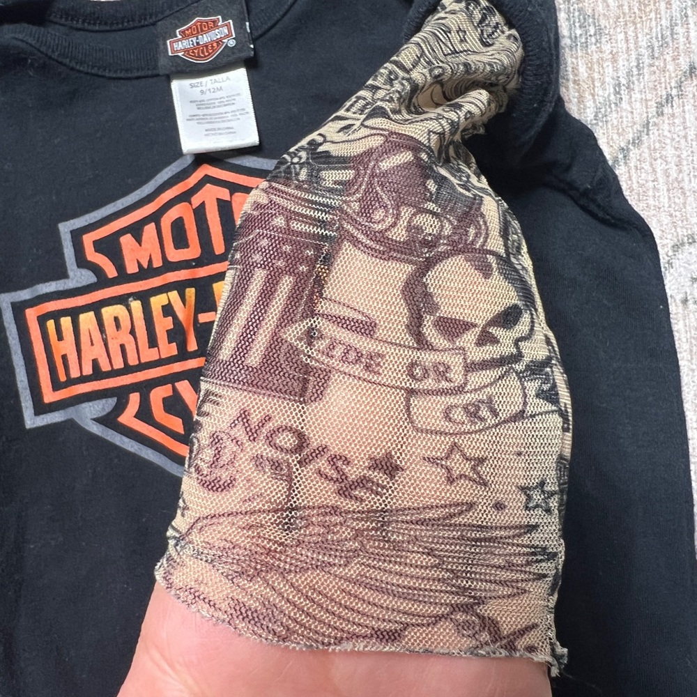 Harley-Davidson Black and Tan Graphic bodysuit - Picture 3 of 4